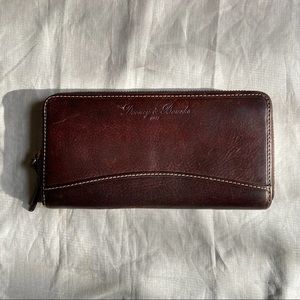 Dooney & Bourke Brown Leather Zip Wallet